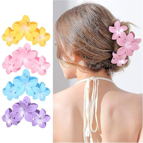 Pinzas grandes para el pelo con forma de flor para mujer, antideslizantes, fuertes clips de sujeción para cabello grueso, accesorios para el cabello (3 colores huevo3)