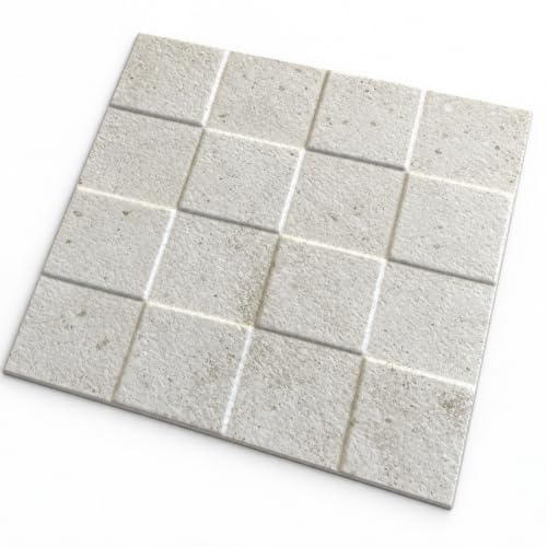 Polystyrol Paneele Weiße Betonoptik –Decken Wandverkleidung 50x50 cm – Leicht, Flexibel & Einfach zu Montieren – Moderne Dekopaneele für Innenraum 16 Stück (12027)