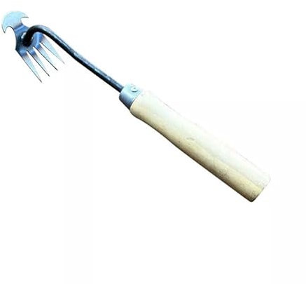 Mounteps Stainless Steel Hand Weeder Rake Weeding Weed Remover Puller Manual Tool Garden (Iron Handle)