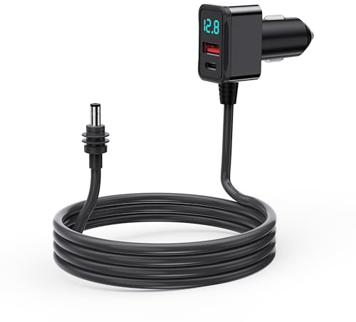 Nolansend Starlink Mini-Kabel, 3 m, Mini-Auto-Ladegerät, DC-Stromkabel + Zigarettenanzünder-Adapter, 12 V-48 V mit Digitalanzeige, langlebiger USB-C-PD, 36 W/USB-A, 18 W Anschlüsse für LKW und Autos