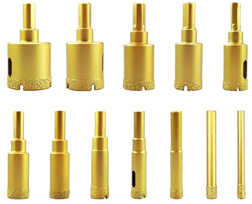 12 PCS Tile Hole Cutter Set: Diamond Drill Bit for Porcelain Tiles Diamond Hole Cutters for Tiles Marble Glass Ceramic Granite Stone (6mm 35 mm)