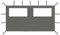 Juroupi Parete con Finestre per Gazebo 4x2 m Antracite,Parete con Finestre per Gazebo,Parete Laterale,Pareti per Gazebo-3070423