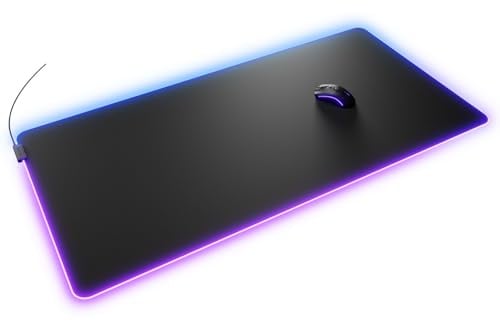 GLORIOUS GMP 2 GLED Cloth Gaming Mousepad 3XL (Black) | 2 Zone RGB Lighting, InfiniGlow Stitchless Edge, Precision Micro Weave Surface For Speed And Control, Rubber Base