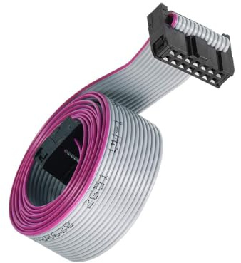 Unifizz 14 Pin IDC Flat Ribbon Cable, 2.54mm Pitch 100cm Length FC to FC Connector A-type Jumper Wire for PC Motherboard, 3D Printer, LED Display