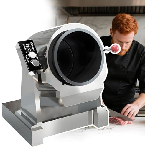 forplubossmmp Gewerblicher Wok-Roboter Mit 7-Facher Automatischer Neigung. Der Smart Wok Aus Edelstahl Gart Portionen Von 1,5 Kg In 9 Heizstufen. Die 360°-Drehung Sorgt Für Gleichmäßige