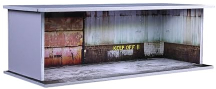 SZLIFE Vetrina espositiva per modellini di Auto in 1:64, Porta Scorrevole in Acrilico, Sfondo Antipolvere, vetrina per Garage, Diorama per Auto, Magazzino Abbandonato