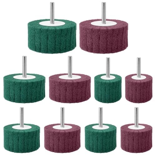 Set di 10 dischi abrasivi, set di levigatrice lamellare e spazzola abrasiva 25/30/40/50/60mm, smerigliatrice a ventaglio e dischi abrasivi in tessuto per la pulizia, rimozione di vernice e ossido, con