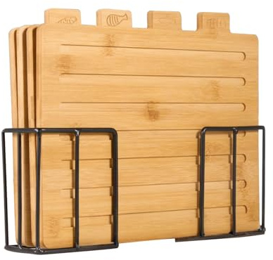 Taglieri da cucina – 4 pezzi in legno per la preparazione dei pasti, set di taglieri per famiglia, amici, uomini, donne, per casa, ristorante, bar, appartamento, campeggio