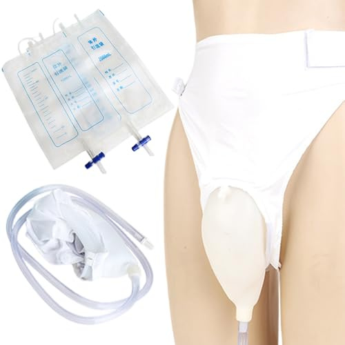 Catetere esterno da donna, orinatoio da donna in silicone indossabile per allettato con cintura in vita ad alta elasticità, orinatoio portatile riutilizzabile da donna con 2 sacchetti per pipì