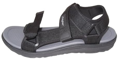 J'hayber California-Sandalen, Unisex, einfacher Verschluss, Schwarz, Grau, mikroporöse Sohle, Grau-Schwarz, 44 EU