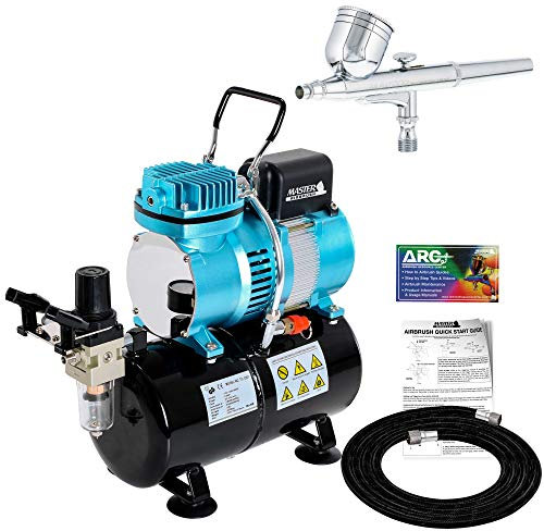 Master Airbrush Master Performance G22 Airbrushing System Kit with Master TC-20T Compressor with Air Tank, Air Hose & G22 Dual-Action Gravity Feed Airbrush