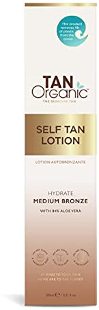 TanOrganic Selbstbräunungslotion, Selbstbräuner Zertifiziert Bio Natürlich Vegan 100ml