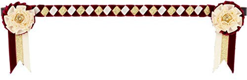 Showquest Newport Brow Band Full Size burgundy/cream/gold