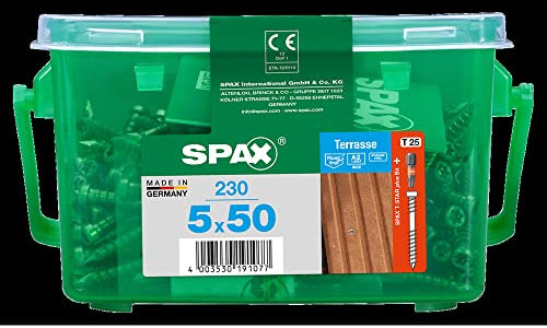 Spax France - Vis Terrasse Tftx A2 5X50 +T25 Bte 230