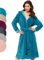 Morgenstern Peignoir de Bain Femme avec Fermeture Éclair Robe de Chambre avec Capuche M Bleu Pétrole