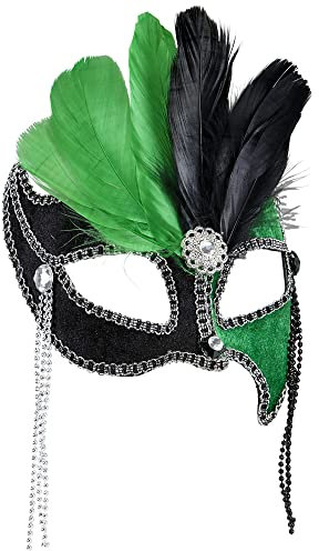 W WIDMANN MILANO Party Fashion 03873 Widmann Augenmaske, Damen, Grün, Einheitsgröße