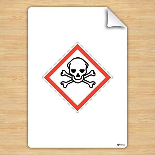 stika.co Sicherheit & Hazard Schilder – Schadstoffen Schilder – GHS coshh Symbol Schilder, Vinyl, Toxic, 148 x 210mm