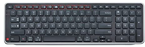 Contour Balance Keyboard | Tastiera wireless con ricevitore Bluetooth | Layout USA | Super sottile | Ergonomica | Tastierino numerico + tasti multimediali | Casa e ufficio | Per Windows e Mac