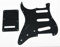 KAISH Lefty ST/Strat Style SSS Pickguard Linkshänder Tremolo Trem Cover Rückplatte für USA/Mexiko Stratocaster/Strat schwarz 3-lagig
