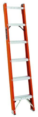 Louisville Ladder FH1008 Fiberglass Shelf Ladder, 8 Feet, 300 Pound Duty Rating