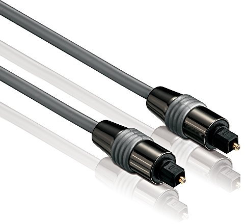 HDSupply TC030-010 Toslink S/PDIF Audio Kabel, optisch LWL, Stecker-Stecker, Ø 6,0mm, 1,00m, Grau