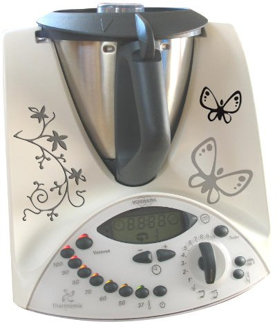 Aufkleber passend für den Thermomix TM31 Ranke Links- Schmetterling - Vinylfolie