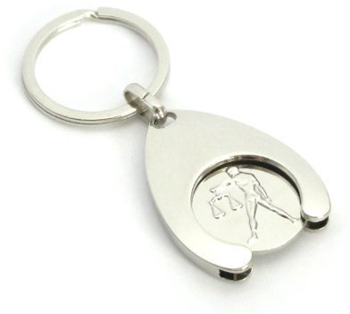 Diverse Sternzeichen Waage Einkaufswagen Schlüsselanhänger Silber