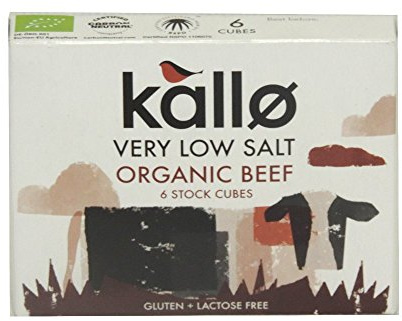 Kallo Organic Low Salt Beef Stock Cube 51g (Pack of 6)