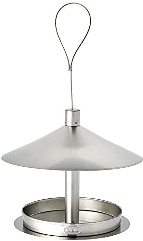 Habau 1771 Futterstation aus Edelstahl mit Kordel zum Aufhängen, Silber