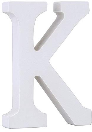 Venkaite 1 von A-Z DIY Holzbuchstabe Buchstabe / Holz Buchstaben Malen Dekorationen für Party Hochzeit Fest Deko Weiß Modisch, (K)