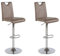 byLIVING Barhocker 2er Set FIRE / Moderner Barhocker Vintage braun / Gestell verchromt mit Höhenverstellung / 360° drehbar / B 40, H 97-120, T 48 cm