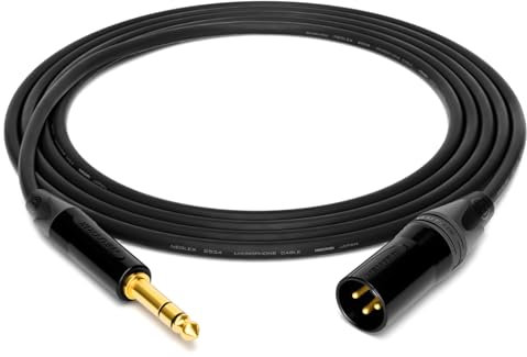 enoaudio Mogami 2534 Quad profesional Cable balanceado | Neutrik 6,3mm TRS – XLR macho | HiFi - 3,0 m