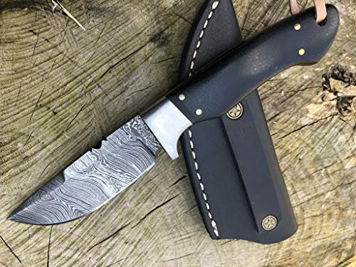 Perkin Damastmesser Jagdmesser Mit Scheide Scharf SK1100