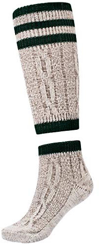 Herren Lederhosensocken Oktoberfest, 2 Stück, Weiß/Braun Gr. 42/43 EU, Brown White Mix