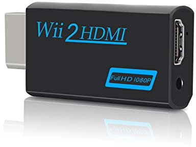 Zeato Convertisseur Wii vers HDMI avec connecteur de Sortie vidéo 720/1080p et Audio de 3,5 mm Prend en Charge Tous Les Modes d’Affichage Wii - Noir