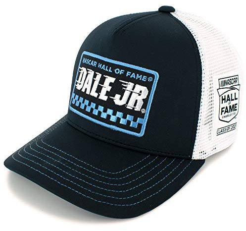 Dale Earnhardt Jr Hall of Fame Class of 2021 Patch Black Front and Bill with White Mesh Snapback Hut/Cap