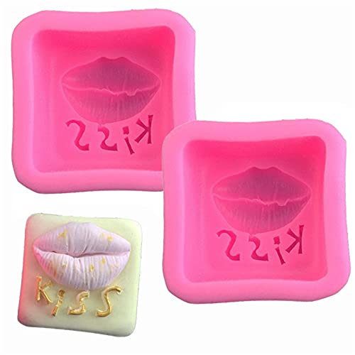 DUBENS 2 Stück Silicone Molds kiss, Sex red Lips Shape Craft Art Silicone soap molds Resin Molds, 3D Lips Craft Molds DIY Handmade Candle Making Molds