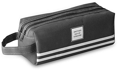 hoinya Pencil Case for Boys Large Pencil Case Office Stationery Makeup Bag Pouch Bag Pen Holder Portable School Supplies for School Office College Students Girl Boy Adult Teen(Grey)