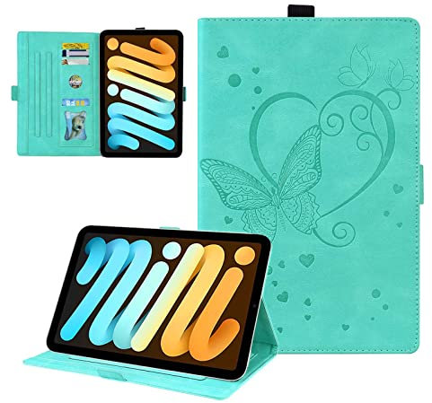CasaFuny Coque Compatible avec New iPad Mini 6 8,3'' 2021, Étui iPad Mini 6e Génération, Tablette Étui Housse de Protection en Cuir Smart Shell avec Veille/Réveil Automatique, Vert