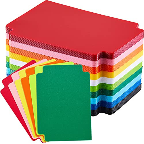 100 Sammelkartenteiler Seitenteiler Aus Mehrfarbigen Karten Kartentrenner Im Mattierten Stil mit Registerkarten Trennkarten Aus Kunststoff für Spielkarten und Sportkarten, 2,7 x 3,8 Zoll