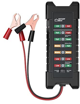 DollaTek 12V 24V Tester Batteria Auto Moto BM410 Con 7 Luci LED Display Rilevatore Batteria Auto