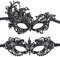 2 Pcs Venetian Carnival Masks - Sexy Black Lace Half-Face Masks for Women's Masquerade Ball Fancy Dress