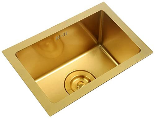 Fregadero De Barra De Cocina Fregadero Dorado, Fregadero Bajo Encimera Fregadero De Preparación De Barra De Estación De Trabajo Fregadero De Acero Inoxidable con Accesorios