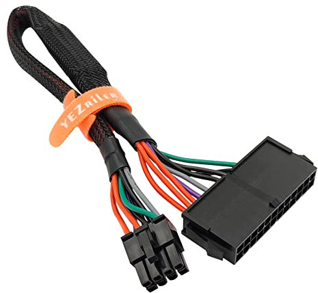 YEZriler 24 Pin to 8 Pin ATX PSU Power Adapter Sleeved Cable for DELL Optiplex 3020 5040 7020 9020 Precision T1700 13-inch(33cm)