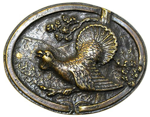 BELTINGER Gürtelschnalle Auerhahn 4,0 cm | Buckle Wechselschließe Gürtelschließe 40mm Massiv | für Jagd-Outfit | Wechselgürtel bis 4cm | Altmessing