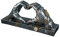 Casablanca Skulptur Love Steampunk Hand Herz silberfarben antikfinish mit kupferfarbenen Elementen, Höhe 16 cm, 37049