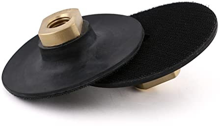 HOMESOM 4 2pcs Rubber Backing Pad Black Backer Pads Hook and Loop Backing Holder M14 Thread for Angle Grinder