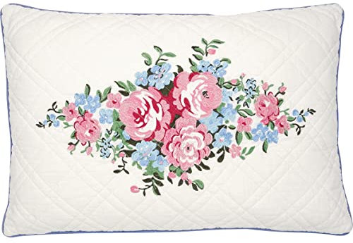 Greengate QUICUS46ELRA0102 Laura Kissenhülle Weiss mit Stick 40 x 60 cm(1 Stück)