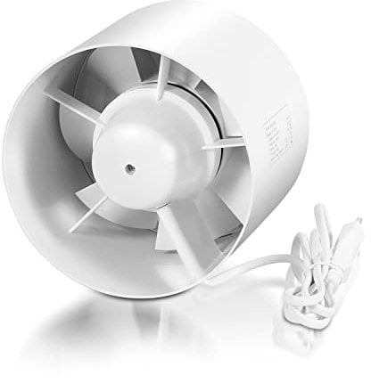 Vigevee Kanal Rohrventilator 100mm Abluftventilator mit Rückstauklappe Rohrlüfter Rohrventilator Hitzebeständig Lüfter Leise Rauchabzug Ventilator Für Bad WC Küche Gewächshaus Dachböden