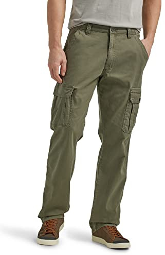 Wrangler Authentics Pantaloni Cargo Elasticizzati da Uomo con vestibilità Comoda, Oliva, 30W x 30L